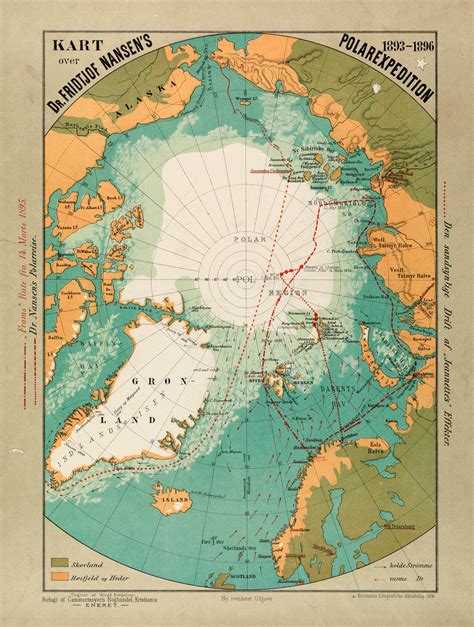 Map of exploration in the Arctic region (1896) | Map, Historical ...