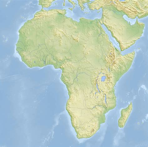 Topographic map of Africa 2008 - Full size