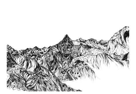 Mountain Pen Drawing at PaintingValley.com | Explore collection of ...