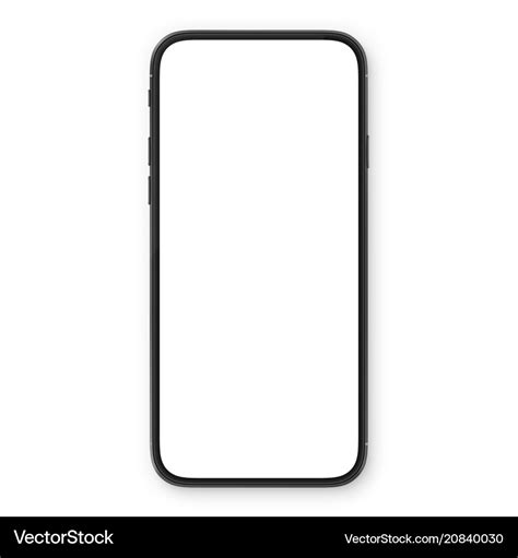 Black smartphone with blank white screen high Vector Image