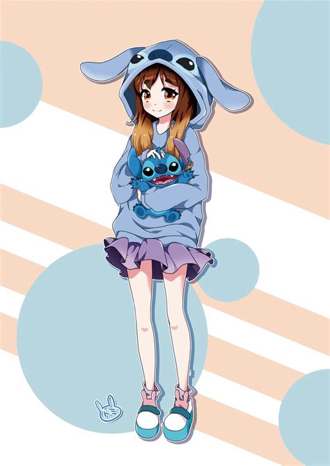 Lilo And Stitch Anime T Shirt : Commission Jade By Ushishio On ...