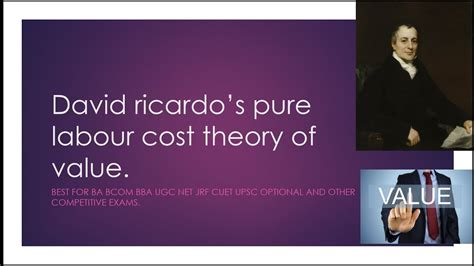 David Ricardo's pure labour cost theory of value |scarcity|labour ...