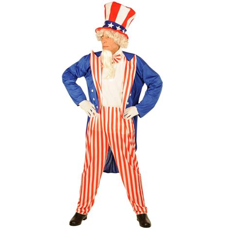 This great Uncle Sam costume includes: Blue jacket with tails, Red ...