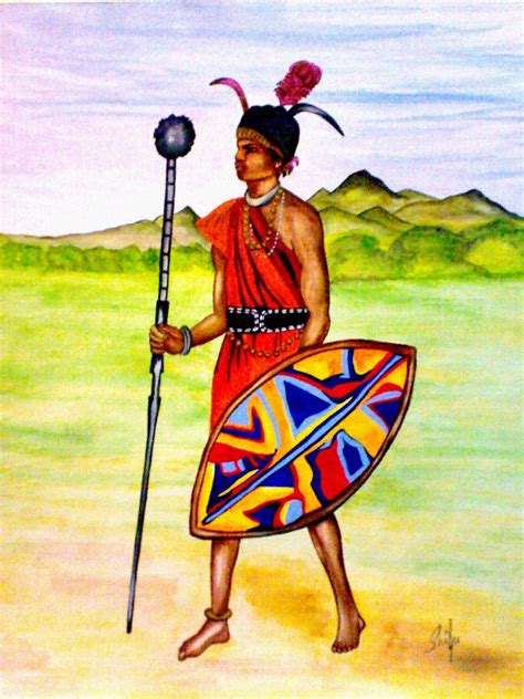 'African Warrior' water colour painting on a canvas. | Watercolor ...