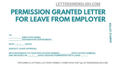 Leave Of Absence Letter Sle For Visa Approval - Infoupdate.org