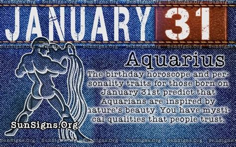 January 31 Zodiac Horoscope Birthday Personality - SunSigns.Org