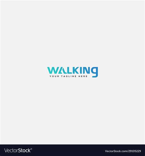 Walking logo design lettering walk logo Royalty Free Vector