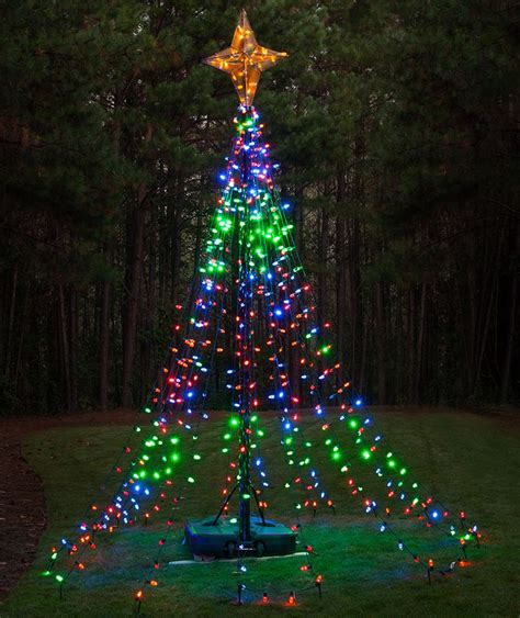 DIY Christmas Ideas: Make a Tree of Lights Using a Basketball Pole ...