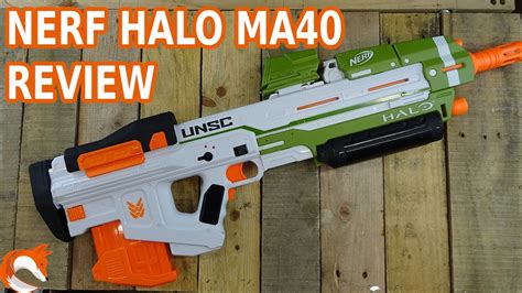 REVIEW - Nerf HALO MA40 Blaster Unboxing FPS - YouTube