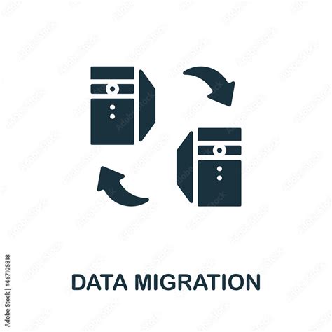 Data Migration icon. Monochrome sign from technology collection ...