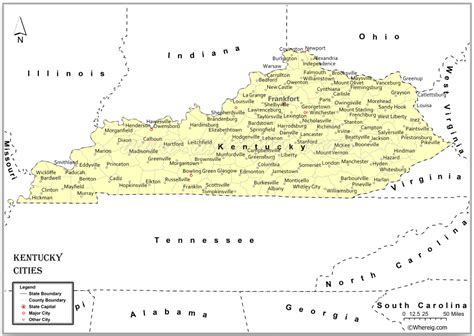 Map of Kentucky Cities, List of Cities in Kentucky by Population ...