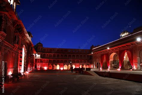 Jaipur,Rajasthan,India - November,2018 : Beautiful night view of famous ...