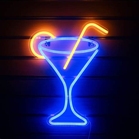 Amazon.com : LUCUNSTAR Cocktail Neon Sign Martini Neon Lights Neon Sign ...