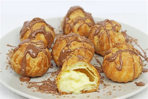 These filled French choux pastry balls with a sweet and moist filling ...