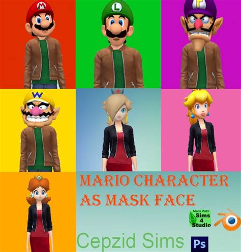 Sims 4 CC's - The Best: Mario Character as Mask face by Cepzid Sims ...