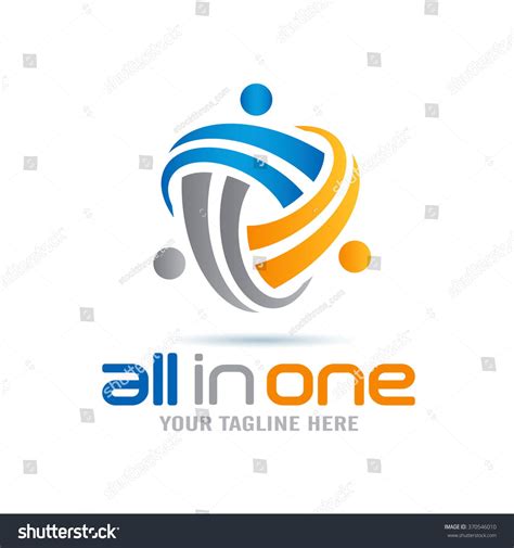 All One Abstract People Logo Icon Stock Vector (Royalty Free) 370546010 ...