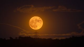 Supermoon rising over Parc Collserola