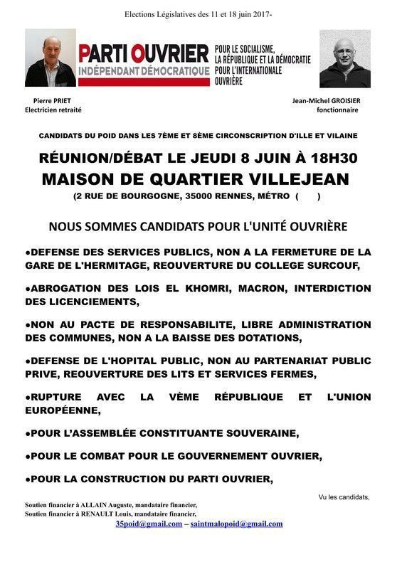 Réunion publique le 8 juin, Intervention de P Priet