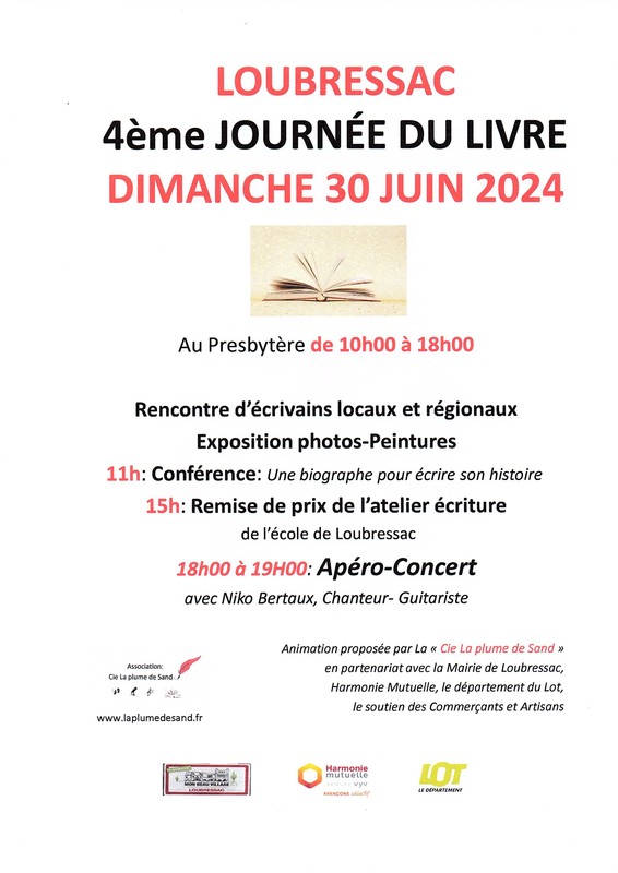 4è Journée du Livre- Loubressac- Dimanche 30 juin 2024