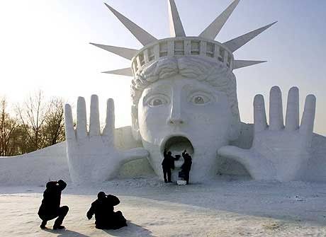 sculture sur glace