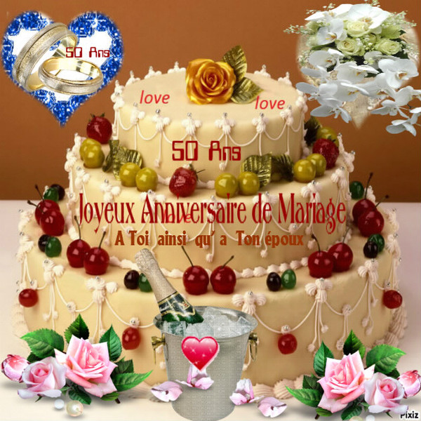 Anniversaire 50  Ans   de Mariage Maryvonne 