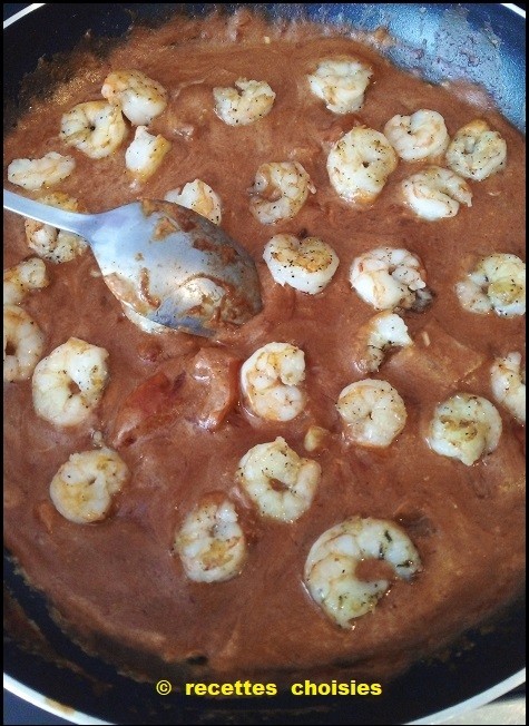 Crevettes  à la Toscane  ( 3/4 )