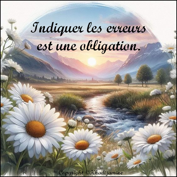 Indiquer les erreurs est une obligation