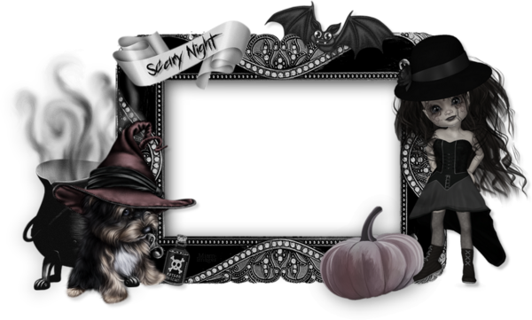 - Cadre photo Halloween, gothique ; Gothic frame png -