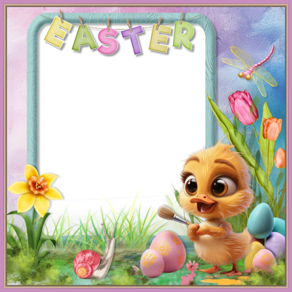 ✿ Cadre Pâques png, printemps ; Easter frame png ✿