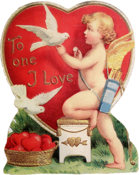 Illustration vintage : Cupidon png - Vintage Cupid png 