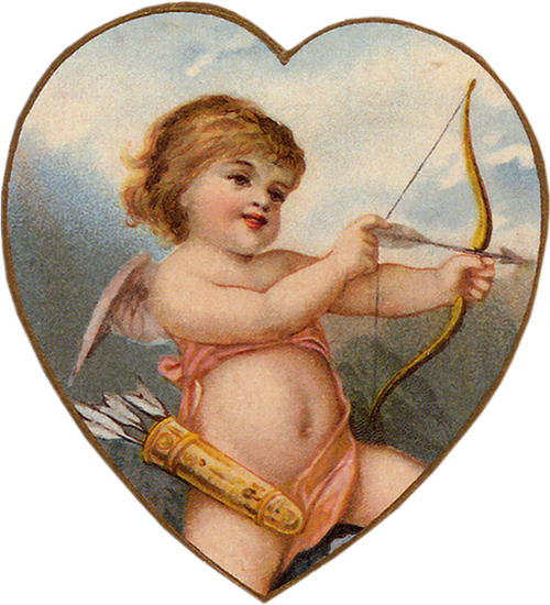 Cupidon vintage png : coeur St Valentin - Vintage heart