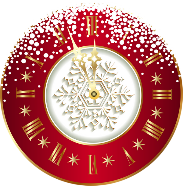 Minuit, horloge png, pendule, neige - Midnight, clock png