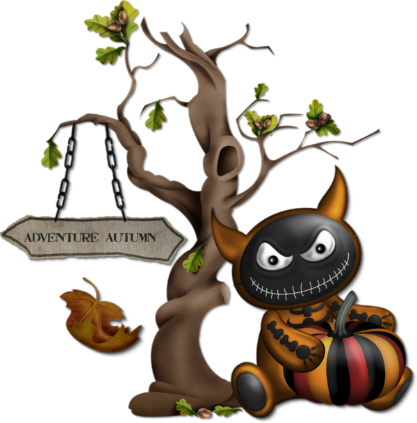 Tube Halloween, petit monstre, citrouille - Monster png