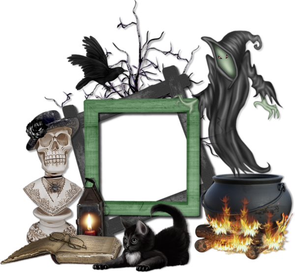 Cadre Halloween png . Cluster, Halloween frame png