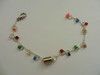 Bracelet chaine et perles multicolores