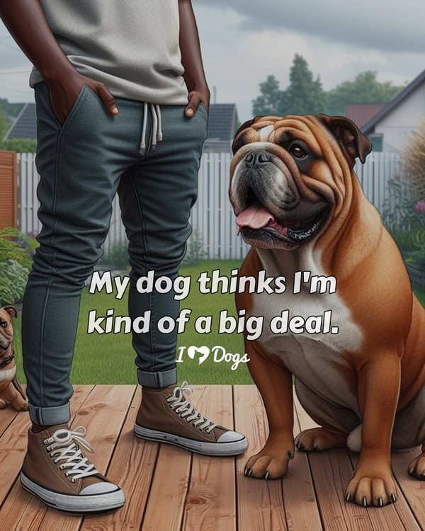 " My dog thinks I'm kind of a big deal"   ...