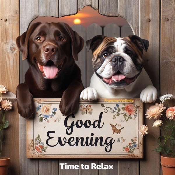 "Good Evening Time to relax" - Avec labrador chocolat