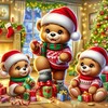 The teddy bear family celebratting Christmas