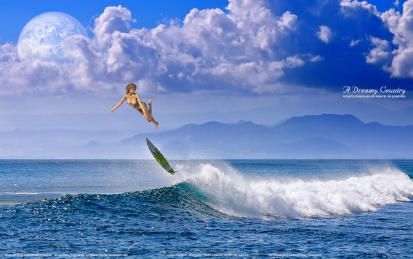 Second wave. Sexy Surfing and Nude girl.