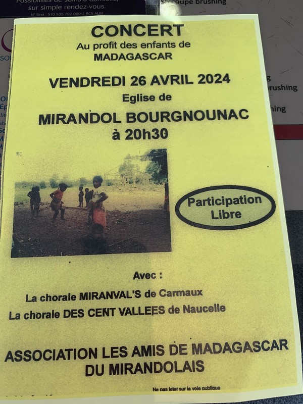 26 avril : concert à Mirandol