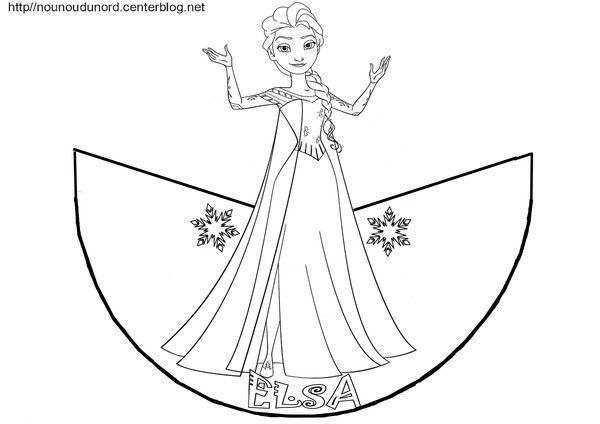 Reine des neiges Elsa et Olaf coloriage cône