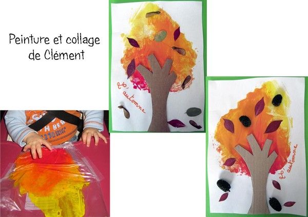 Peinture et collage de Clément