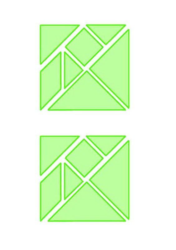 Chasse au trésor - Tangram vert (les pièces)