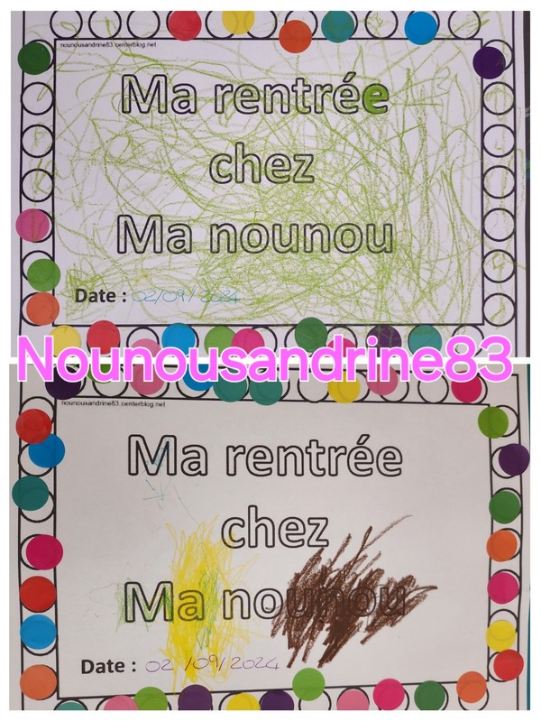 rentrée chez nounou contour gommettes