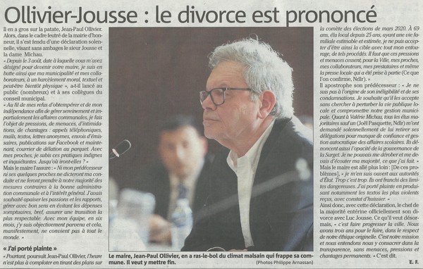 Roquebrune : Ollivier et Jousse divorcent