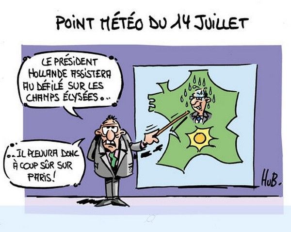 dessin de Hub - météo prévue pour le 14 juillet