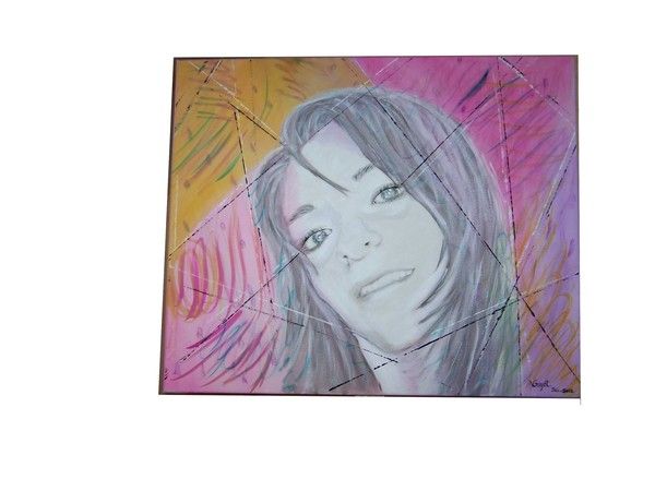 TABLEAU peinture acrylique et aquarelle "PORTRAIT"