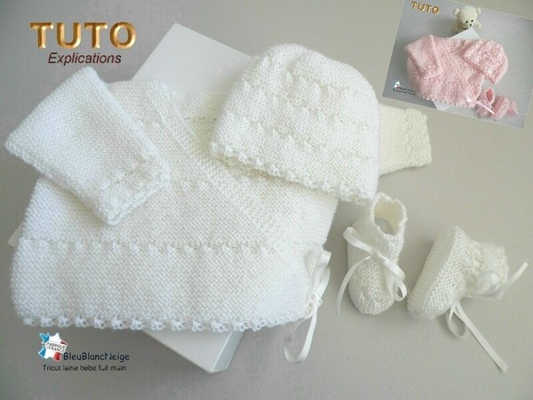 TUTO tricot bébé, tutoriel, Patron layette bb à tricoter pdf