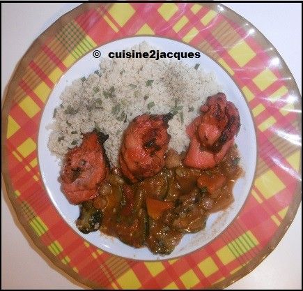 Poulet Tikka  et semoule