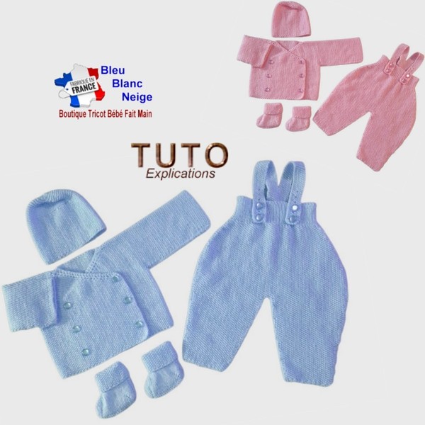 TUTO tricot bébé, Patron FACILE layette bb à tricoter PDF